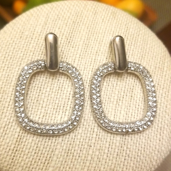 Rhinestone Door Knocker Earrings - Picture 1 of 6